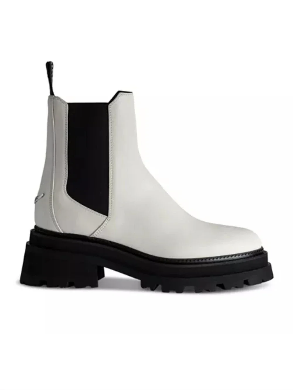 Zadig And Voltaire Ride Stretch White Chelsea Boots